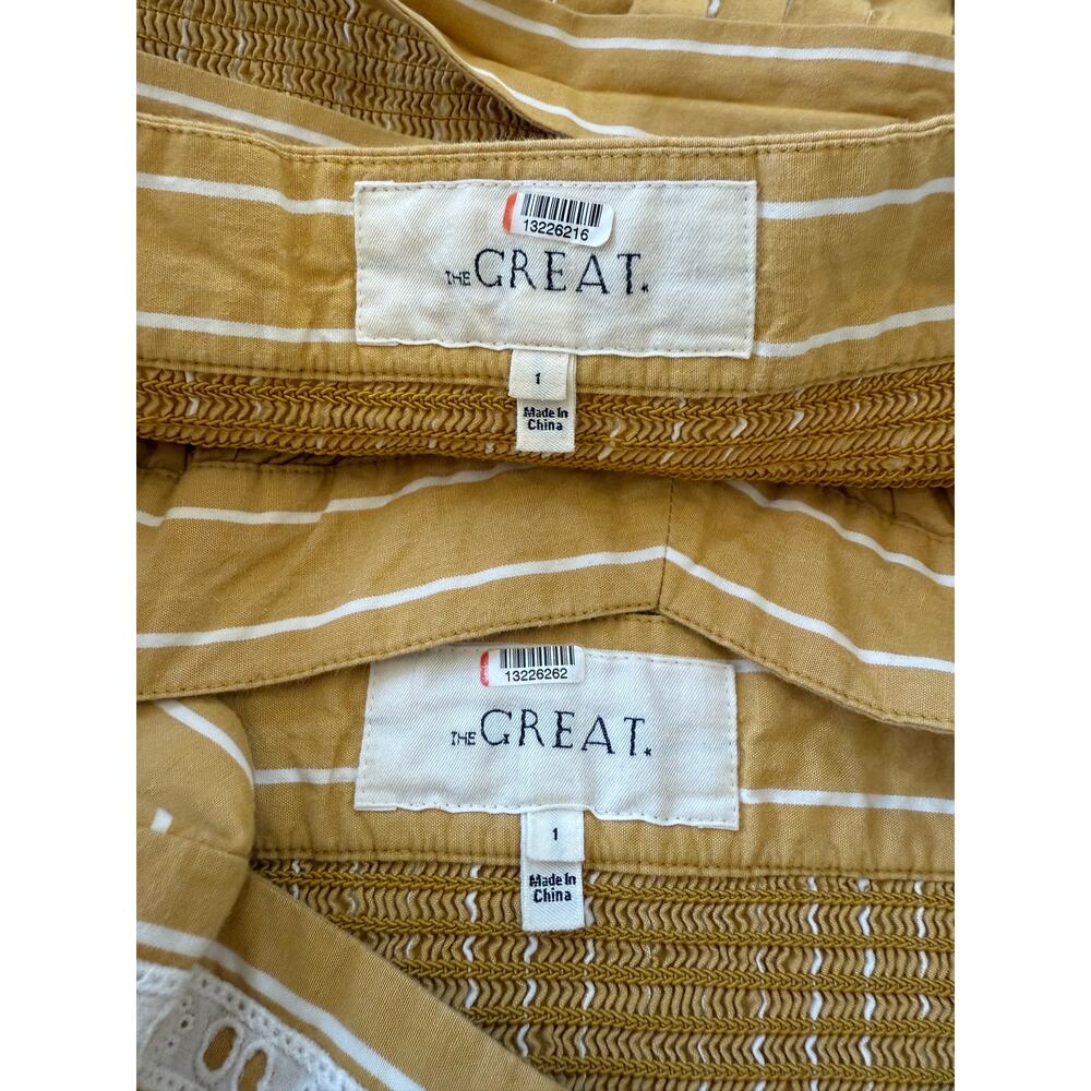 THE GREAT. Laurel Yellow Sundress Sweetheart Stripe size 1 | Small - Picture 15 of 16